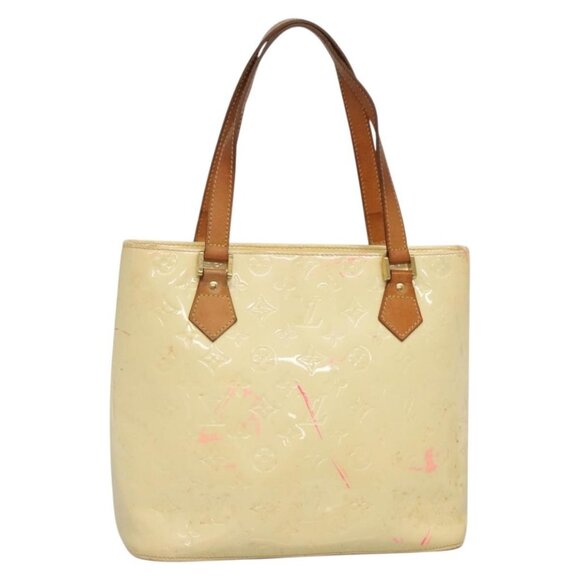 LOUIS VUITTON Monogram Vernis Houston Hand Bag Perle M91342 LV Auth 130722 - Picture 1 of 16